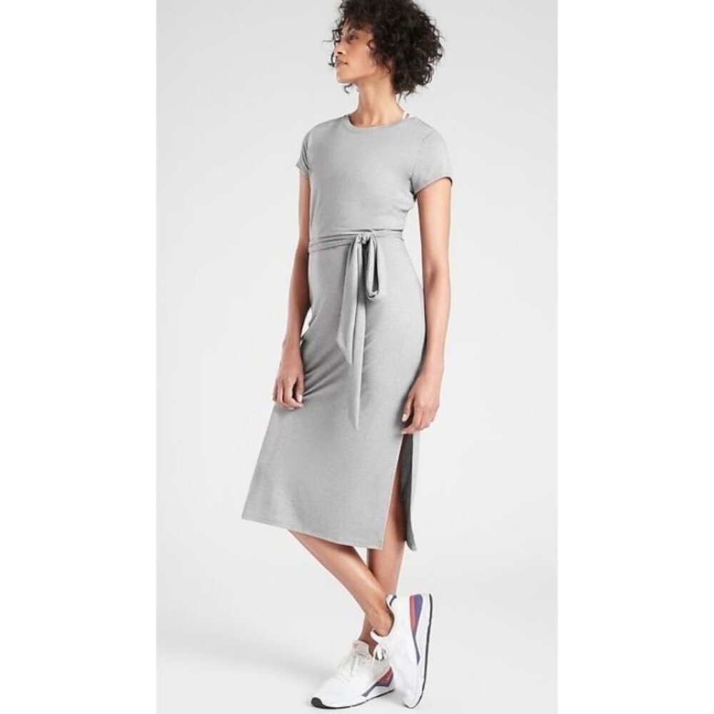 Athleta Essence Keyhole Dress in Grey Heather; Size Petite Small - Never Worn